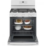 Self-cleaning Gas Range 30′ Ge White New Open Box