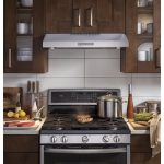 GE Profile 30" Under-cabinet Vent Hood 390cfm Stainless_lifestyle wood cabinet