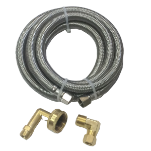 EASTMAN 6 ft. Braided Stainless Steel Dishwasher Hose Kit