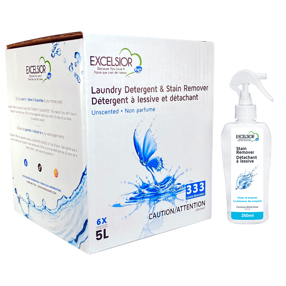 Excelsior detergent a lessive he 5 litres non parfume et detachant