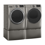 GE 28″ Wide Front Load Washer & Dryer Set Satin Nickel