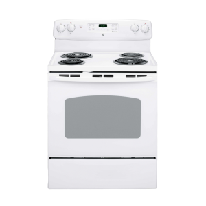 GE 30″ Electric Range w/ 5 Cu. Ft. Sellf-Cleaning Oven and Sensi-Temp Coil Element White