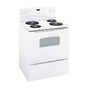 GE 30″ Electric Range w/ 5 Cu. Ft. Oven and Sensi-Temp Coil Element White