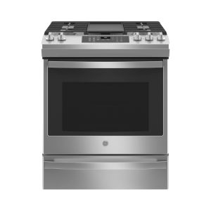 Cuisinière au gaz 30 po encastrée GE four à convection de 5,6 pi³ avec friture à air inox