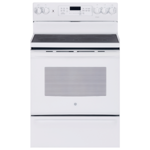 Cuisinière électrique à convection véritable 30″ GE avec four de 5 pi³ blanche