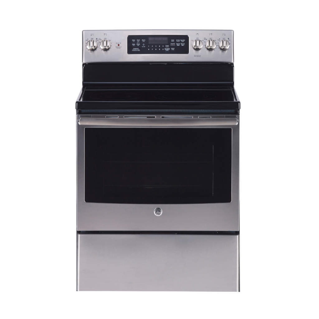 Cuisinière électrique à convection véritable 30″ GE avec four de 5 pi³ acier inoxydable