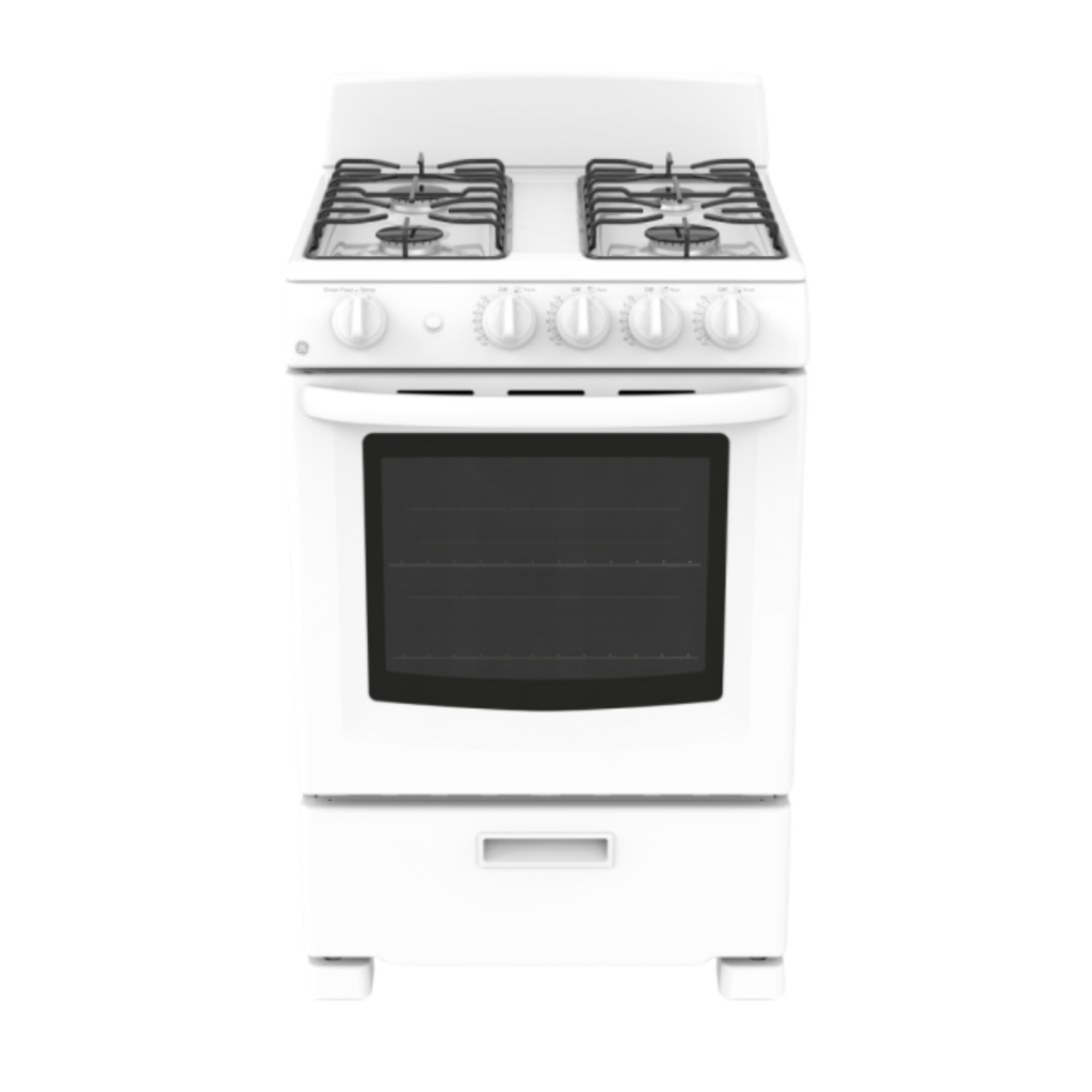 Cuisinière au gaz 24″ GE blanche