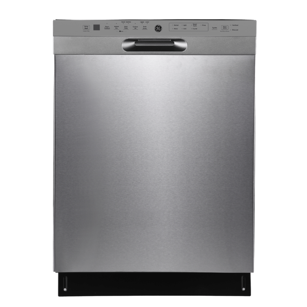 Lave-vaisselle encastré 24″ GE de 48 dB avec cuve haute et 3 paniers acier inoxydable