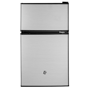 GE 3.1 ft³ Double Door Compact Refrigerator CleanSteel Finish