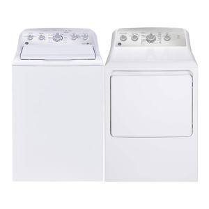 GE 4.9 Cu. Ft. Top Load Washer and 7.2 Cu. Ft Dryer Set White