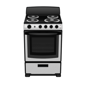 Cuisinière électrique 24″ GE avec un four de 2,9 pi³ acier inoxydable