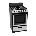 Cuisinière électrique 24″ GE avec un four de 2,9 pi³ acier inoxydable