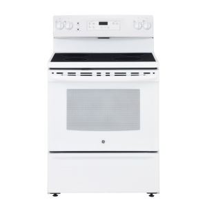 GE 30″ Electric Range w/ 5 ft³ Oven and QuickClean™ Storage Drawer White