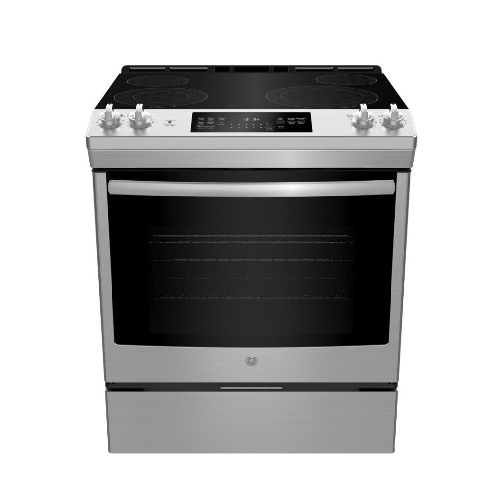 GE 30″ Electric Slide-In Air-Flow Convection Range w/ 5.3 Cu. Ft. Oven Stainless