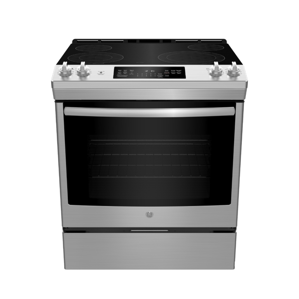 Cuisinière électrique encastrée à convection Air-Flow 30″ GE avec four de 5 pi³ inox