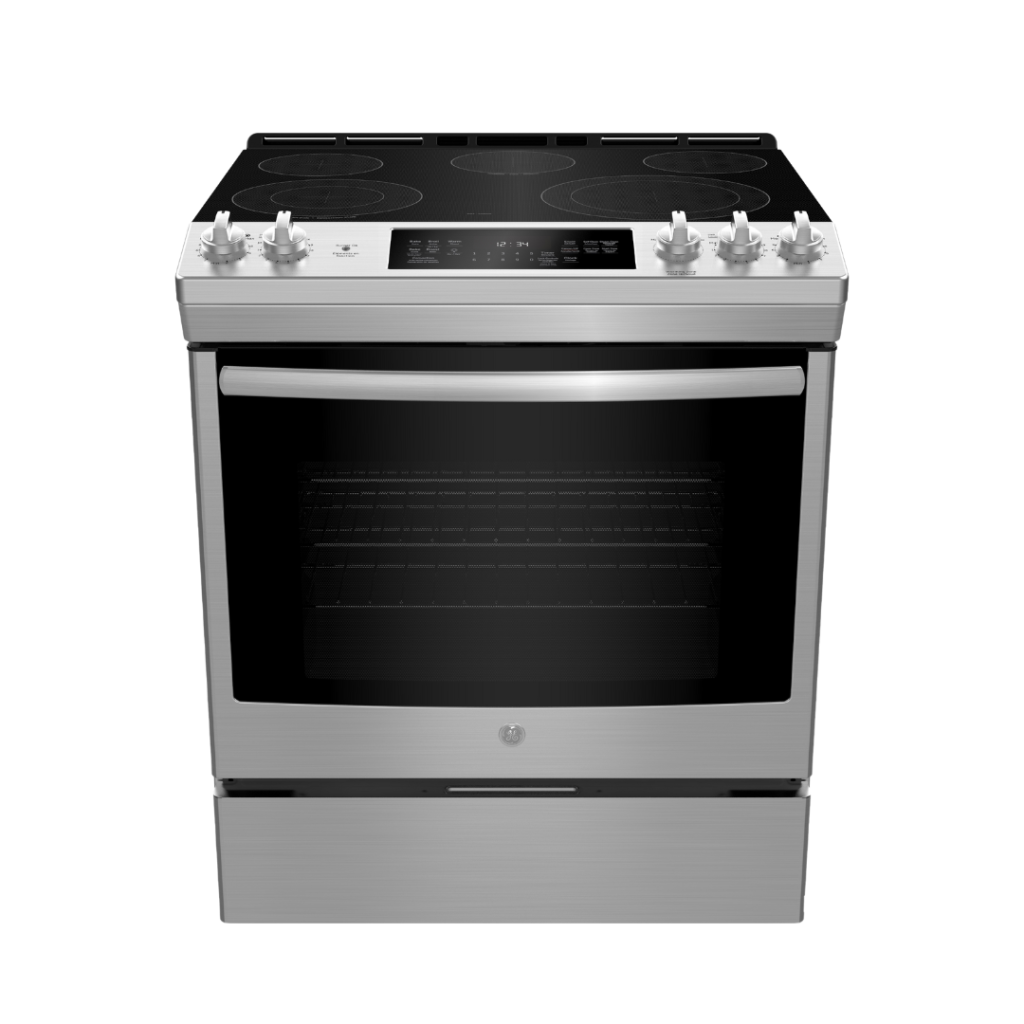 GE 30" Electric Slide-In True European Convection Range w/ 5.3 Cu. Ft. Oven Stainless