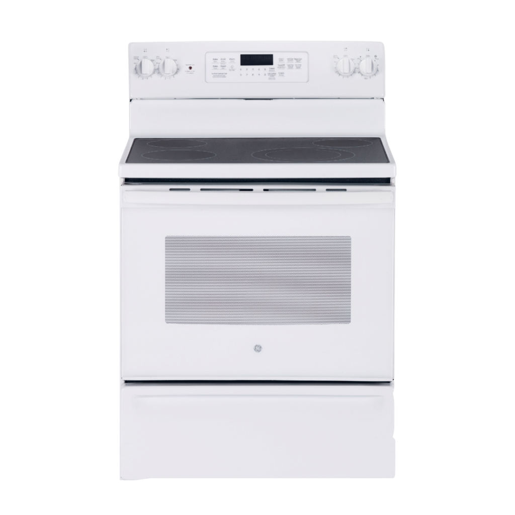 GE 30" Electric Air-Flow Convection Range w/ 5 Cu. Ft. Oven White