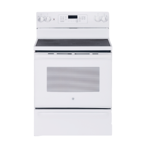 Cuisinière électrique à convection Air-Flow 30″ GE avec four de 5 pi³ blanche