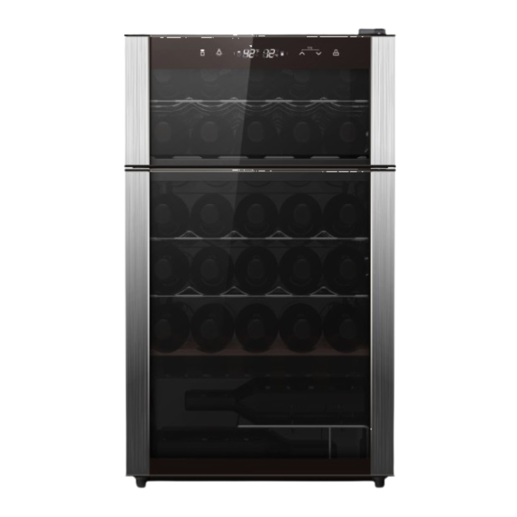 GE 29-Bottle Dual Zone Wine Cooler Stainless Steel