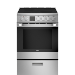 HAIER 24" Electric Slide-In Range w/ 2.9 Cu. Ft. Convection Oven Stainless