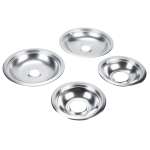 WHIRLPOOL Range Cooktop Drip Bowl Set, Chrome, 4 Pieces