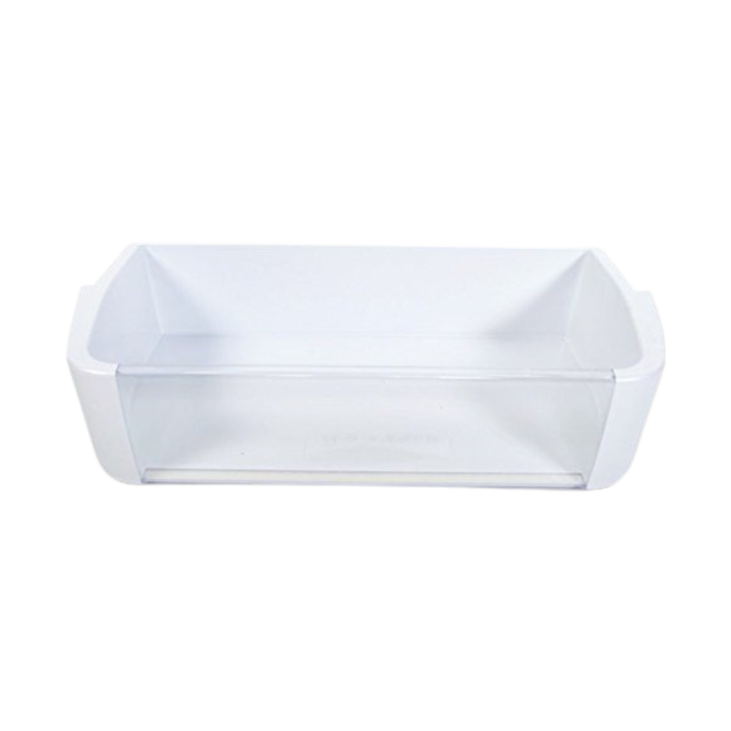 WHIRLPOOL  Refrigerator Door Shelf Bin, Clear/White