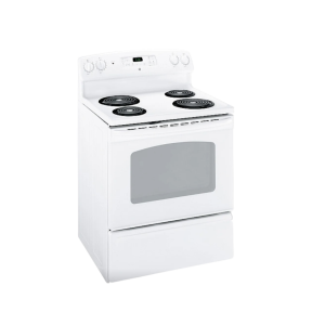 GE 30″ Electric Range w/ 5 Cu. Ft. Oven and Sensi-Temp Coil Element White
