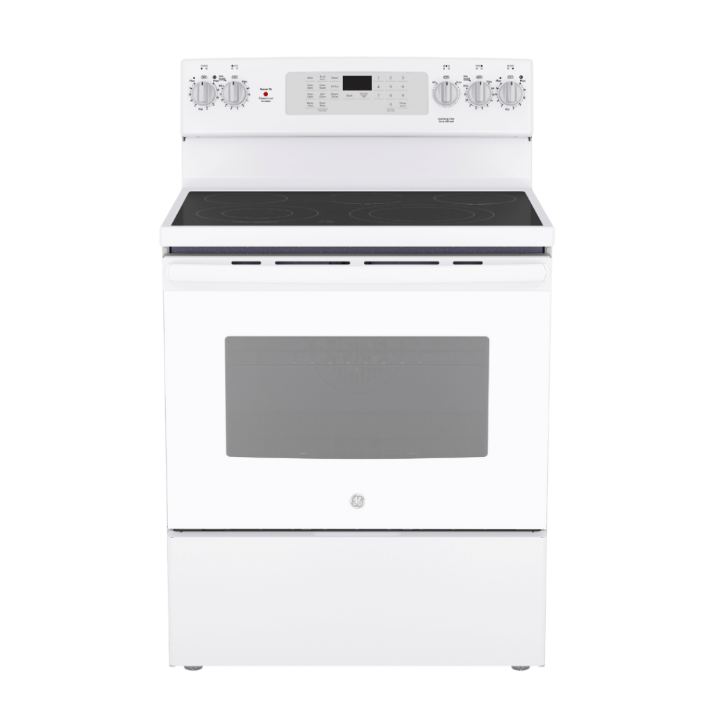 GE 30" True European Convection Range w/ 5 Cu. Ft. Oven White